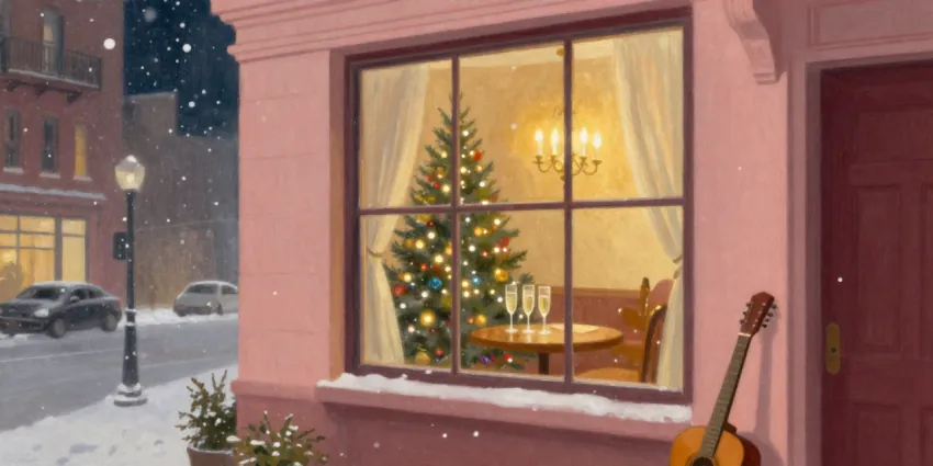 Illustration scène bonus Noël — univers Pari risqué